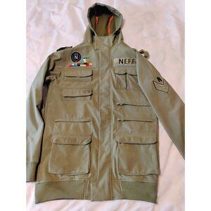 Neff Sarge Softshell Snowboard Jacket Size Medium Military Style